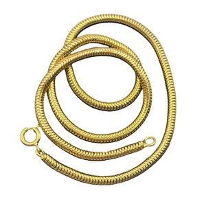 Gold tone flexible snake chain necklace 16”